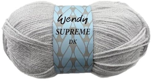 Wendy Supreme 100% Acrylic Double Knitting 100g Balls (WD66 Pale Silver)