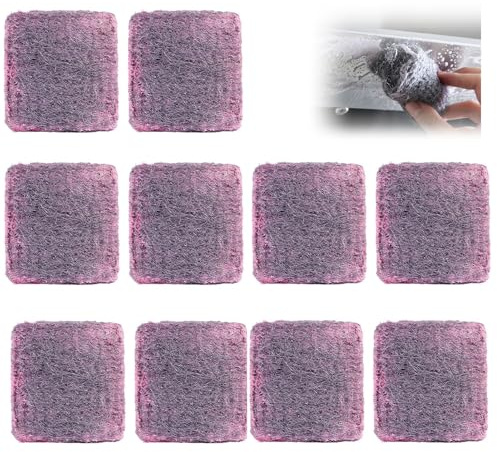 Cyberwork 10pcs Stahlschwamm gegen hartnäckige Einweg-Stahlwolle mit Waschpulver Verschmutzungen Scheuerschwamm mit Seife,Topfbürste topfreiniger Edelstahl Topfkratzer für Küche Spüle Schale Grill