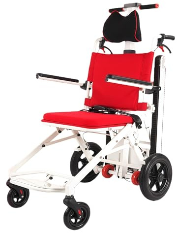 Elektrischer Treppensteiger Für Ältere Und Behinderte Menschen, Denen Das Treppensteigen Schwerfällt; Intelligenter, Vollautomatischer Rollstuhl. Red