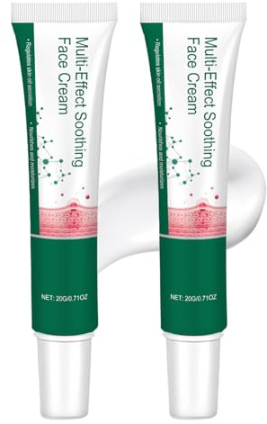 Rötungen Lindernde & Beruhigende Gesichtscreme Für Empfindliche Haut | Saisonale Empfindlichkeit Beruhigende Creme - Unterstützt Die Hautbarriere, Hilft, Post-Akne-Flecken Zu Verblassen (2 Stück)