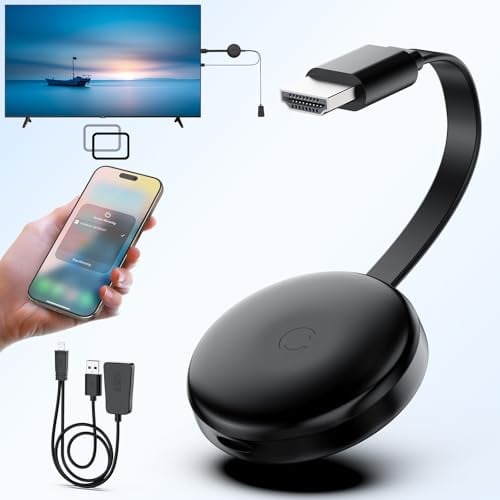 Wireless HDMI Display Adapter, 1080P HD Screen Mirroring Adapter for Smartphone, Tablet, Laptop, Windows to HDTV/Monitor/Projector,2.4G & 5G WiFi HDMI Dongle Supports AirPlay/Miracast