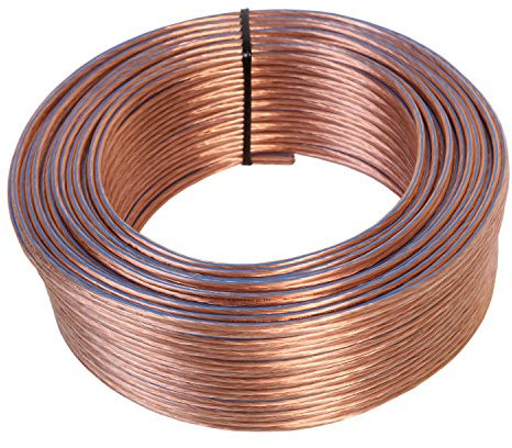 Misterhifi 25 m Lautsprecherkabel 2 x 1,5 mm², Litze: 2 x 48 x 0,2 mm, transparent isoliert, 99,99% OFC Kupferkabel, Made in Germany, Boxenkabel/Audiokabel für Lautsprecher und Heimkino