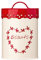 Premier Housewares 507621 Anglaise Biscuit Canister - Cream/Red H21 x W14 x D14cm