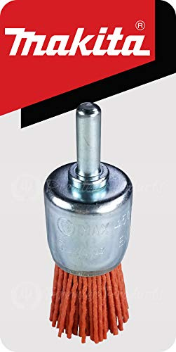 Makita D-45680 -Cepillo de Nylon de Acabado de 24mm vastago 6mm Grano 80 Espesor 1.4 mm, Negro