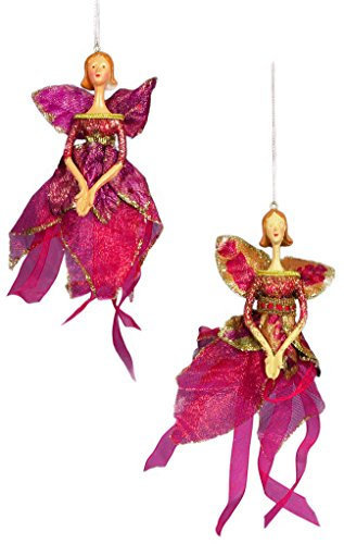 Packung mit 10 Red Organza Blatt Fee Baum Borte - 2 Designs - Christbaumschmuck