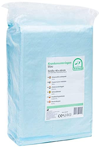 Medi-Inn Krankenunterlagen 40 x 60 cm, 6-lagig, 10 x 20 Stück, saugstark, rutschhemmend, ideal als Bettschutz