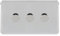 Schneider Electric Lisse Screwless Deco - 3 Gang Universal 2 Way Dimmer Light Switch, 250W/VA, GGBL6032CPCS, Polished Chrome