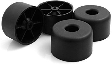 Design61 4er Set Kunststoff Möbelgleiter Möbeluntersetzer Sofa Sessel zum Anschrauben Ø 50 x H 20 mm schwarz