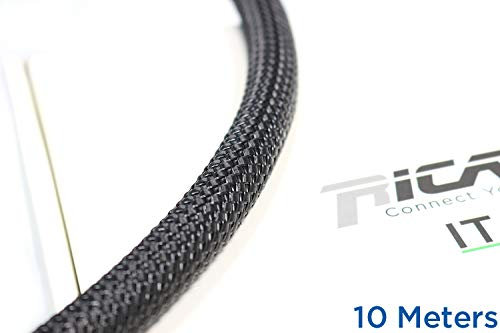 Ricable Custom BB13/10 - Noir/Noir 10 m -Gaine de Protection tressée pour câble 10-16 mm