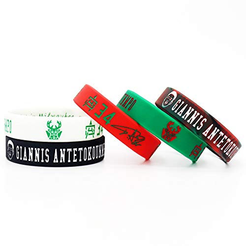 Lorh's store Basketball Antetokounmpo Fans Unterschrift Armbänder Nummer 34 Sport Silikon Armband 5 Stück