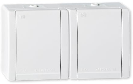 ALING-CONEL | 2-fach Steckdose mit Klappdeckel für Feuchtraum | Aufputz Schutzkontakt - Weiß | 16A/250V~ / IP44 | Serie: Power Line | Art.-Nr. PL004-2412.00