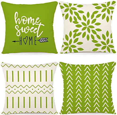 YCOLL Kissenbezug 40x40 cm, 4er Set Leinen Kissenhüllen Dekokissen für Sofa, Couch, Gartenbett – Weiche Zierkissenbezüge für Wohnzimmer & Schlafzimmer