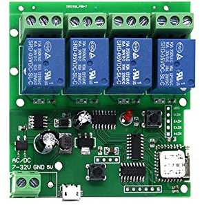 Splenssy eWeLink Interruttore Wireless Tlecomando Intelligente Modulo Universale 4ch DC 5V 12V 32V WiFi Interruttore Timer Telefono APP Telecomando Supporto Alexa Google Casa