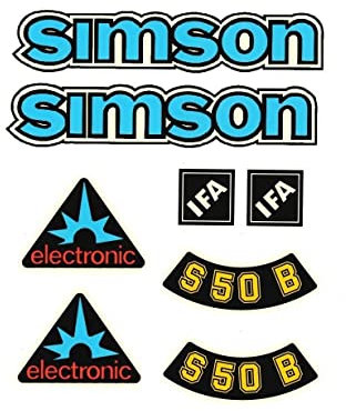 Dekorsatz Simson S50 B Blau ifa Electronic Retro Aufkleber Set