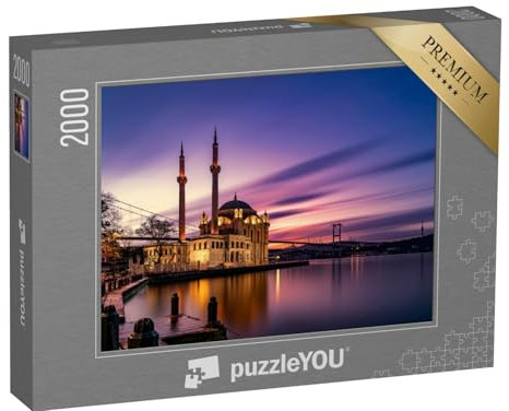 puzzleYOU: Puzzle 2000 Teile „Wunderschöner Sonnenaufgang an der Ortakoy Moschee, Istanbul, Türkei“ – aus der Puzzle-Kollektion Türkei, Istanbul