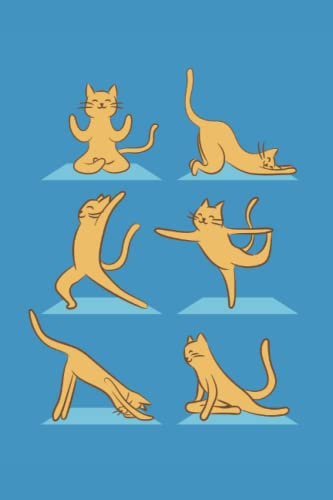 Notizbuch: Yoga Notizbuch | 6x9 Zoll DIN A5 | 120 Seiten Punktraster | Yogakatze Notizheft | Meditation Tagebuch | Katzenyoga Notebook | Yoga Katze Geschenk