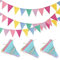 3 Stück Wimpelkette, Wimpel Banner, Wimpel Girlande für Kinderzimmer Geburtstag Party Hochzeit Dekoration Indoor Outdoor (Jedes Set enthält 12 Wimpelketten in 6 Farben)