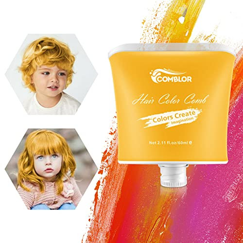 Auswaschbar Haarfärbemittel Blond Temporär Haarfarbe Kamm für Dunkles Haar, Geschenk für Kinder Mädchen Jungs und Frauen für Halloween, Weihnachten, Cosplay, Geburtstag, Urlaub