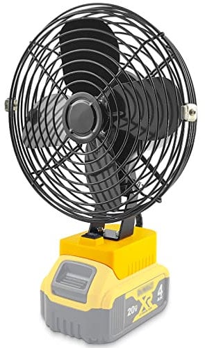 Portable Outdoor Sleek Jobsite Cordless Fan Compatible with DeWalt, Bucket Indoor Fans Operated Powered by DeWalt 20V Max Battery, Blow Heat and Cooling at Work,Tool Only