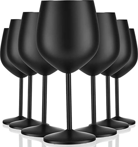 Lot de 8 verres à vin incassables en acier inoxydable de 532 ml - Verres à vin en acier inoxydable pour intérieur ou extérieur - Pour mariage, anniversaire, fête