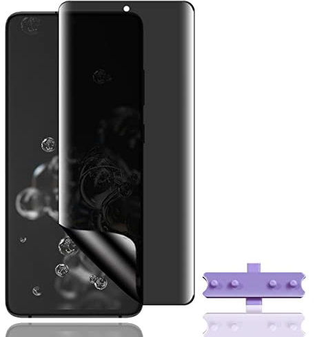 Jewloofa TPU Schutzfolie für Samsung Galaxy S20 Ultra Privacy Panzerfolie, 1 Stück Anti Spähen Privatsphäre Sichtschutzfolie, mit Positionierhilfe, Anti-Spy Panzerfolie für Galaxy S20 Ultra
