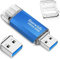 USB C Stick 32GB Speicher 40 MB/s Dual-Laufwerk Typ C + USB 3.0 Flash Drive-Speicherstick Memory Stick Kompatibel für Android Phone, MacBook/Pro/Air und mehr (Blau)