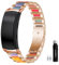 Gheper Résine Acier Inoxydable Bracelet Compatible avec Samsung Gear Fit2 Pro SM-R365/Gear Fit2 SM-R360 Smartwatch Bracelets Bracelet de Remplacement en Métal pour Femme Homme