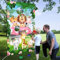 Safari-Tiere werfen Spiele Banner mit Bohnensäcken, Dschungel-Tier-Party-Spiel für Mädchen, Safari-Tiere Foto-Hintergrund für Wilde Tiere Party Supplies Zoo Party Dschungel Geburtstag Dekorationen
