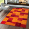 TT Home Teppich Indischer Gabbeh Handgefertigt Modern 100% Wolle Karo In Terrakotta, Größe:200x300 cm