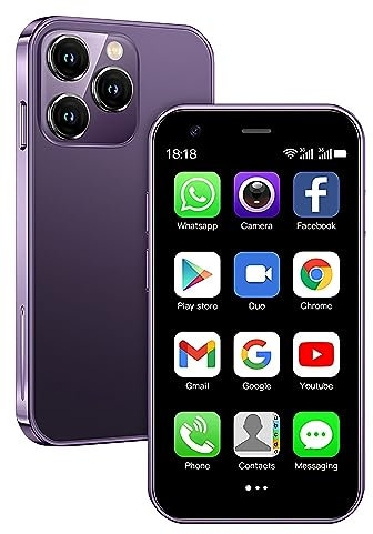 Hipipooo Mini teléfono, teléfono pequeño con Tarjeta SIM Dual 3G, Android 8.1 de 3 Pulgadas 1000 mAh Mini teléfono Inteligente, 2 GB+16 GB(XS15-púrpura)