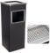 Curvaso Dustbin Large Rubbish Waste Bin Bucket with Removal Lid Outdoor Free Standing Stainless Steel Metal Indoor for Home Garden Office Restaurant Pub Black Square
