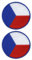 Set mit 2 Aufnähern, Motiv: Tschechische Luftwaffe mit rundem Rand, blauer Rand, bestickt, Abzeichen/Emblem