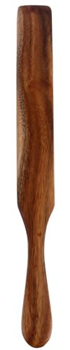 STOBAZA Holzspatel Lang - 28Cm Multifunktionales Küchenutensil Aus Teakholz Für Rühren Wenden Und Servieren Ideal Für Sauerteig Und Antihaft-Kochen