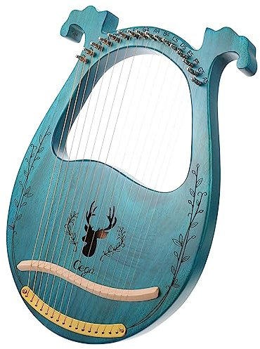 Toyvian Tragbare 16-saitige Lyra-harfe Aus Metall mit Saiten Musikinstrument Im Antiken Stil Harfenspielzeug Als