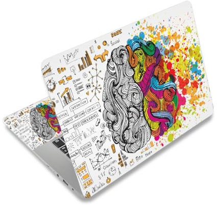 Laptop Haut Aufkleber Decal, 12 13 13,3 14 15 15,4 15,6 Laptop Vinyl Aufkleber Haut Cover Art Schutz für Notebook PC Dekorativ, wasserdicht, Weiße Gehirne