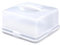 Square Plastic Cake Box with Lockable Lid & Carry Handles White Large Cake Carrier Storage Container for Cakes, Serving Pies, Cookies and Desserts