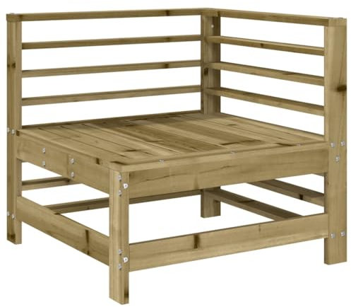 vidaXL Garten Ecksofa, Modular Gartenmöbel, Sofa Lounge Sessel für Garten Terrasse Balkon, Gartensofa Gartensessel, Imprägniertes Kiefernholz