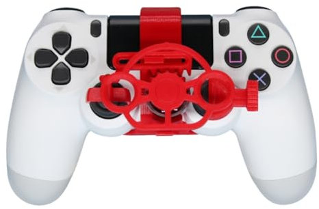 pour Contrôleur PS4 Jeux De Course Mini Volant Roue d'impression 3D Contrôleur Auxiliaire Manette De Jeu Simulateur Manette de Jeu (Red)