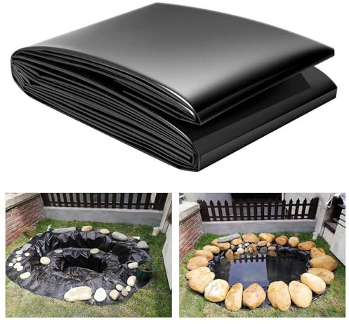 Koi Pond Liners for Outdoor Ponds 20 Mil, Fish-Safe Pond Fountain Liner, HDPE Preformed Pond Liner, Impermeable Plant Friendly Pond Membrane for Water Garden, Outdoor Waterfall, Streams, Bed Planter (