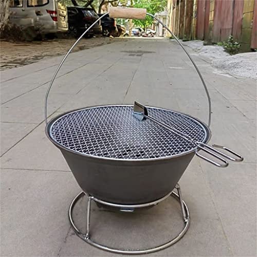 Outdoor Patio Home Tragbarer Gusseisen Feuertopf BBQ Becken BBQ Grill Holzkohle Broiler