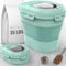 Taylor & Brown Collapsible Airtight Pet Food Storage Container With Measuring Cup & Plastic Scoop Treats For Pet Dog Cat Animal Dry Food Dispenser With Wheels (Green)