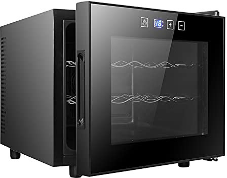 SmPinnaA 16/12/20 Botellas Refrigerador De Vino Doméstico, Gabinete De Vino Independiente, Bodega De Temperatura Constante con Puerta De Vidrio, Gabinete De Vino De Temperatura Constante,12 Botellas