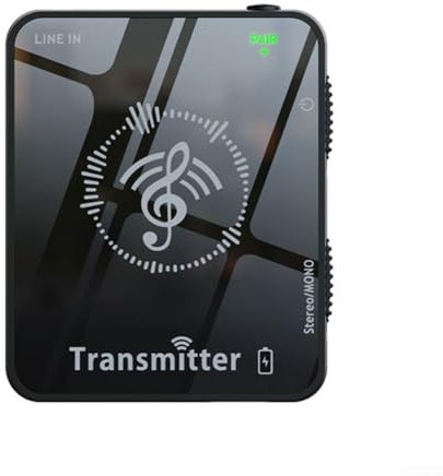 Wireless In Ear Monitor System, 2.4GHz Transmitter and Receiver, Clip-on Design, for Studio, Band Rehearsal, Live Performance(1 pcs transmitter)