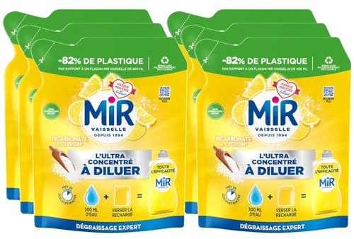 MIR L'Ultra Concentré à Diluer Bicarbonate & Citron - Lot de 6 x 150ml