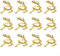 Artistic Elch Design Serviettenringe 12er Set für Winterhochzeiten und Familienessen (Gold)