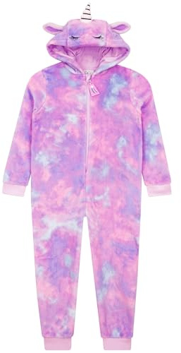 Harry Bear Girls Unicorn Onesie With 3D Ears - Purple, 8-9 Years