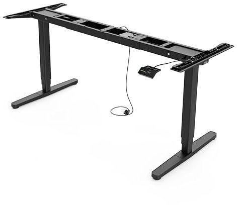 Yaasa Frame Pro Schreibtischgestell Höhenverstellbar, Schwarz – Für Tischplatten mit 140-200 cm Länge – Touch Handschalter – 9 Speicherfunktionen – Höhenanzeige – Kollisionssensor – Traglast 140 kg