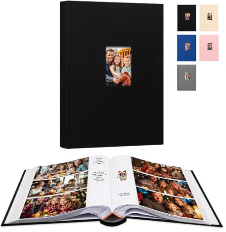 Aevdor 450 Taschen Fotoalbum 4x6 mit Platz zum Schreiben, große Kapazität, Baby Hochzeit Familienbilderalbum mit Notizen, Leineneinband, säurefreie Seiten, Fotobuch für Familienhochzeit, Baby-Party