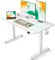 FEZIBO Height Adjustable Electric Standing Desk, 120 * 60 cm Stand up Table, Sit Stand Home Office Desk with Splice Board, White Frame/White Top