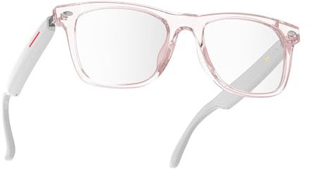 SYLLABARY Smart Glasses, Bluetooth Audio Glasses, Built-in Mic & Speakers with Voice Assistant, Remote Camera, Hands-Free Calls (Blue Light Blocking, Pink, Full Frame)